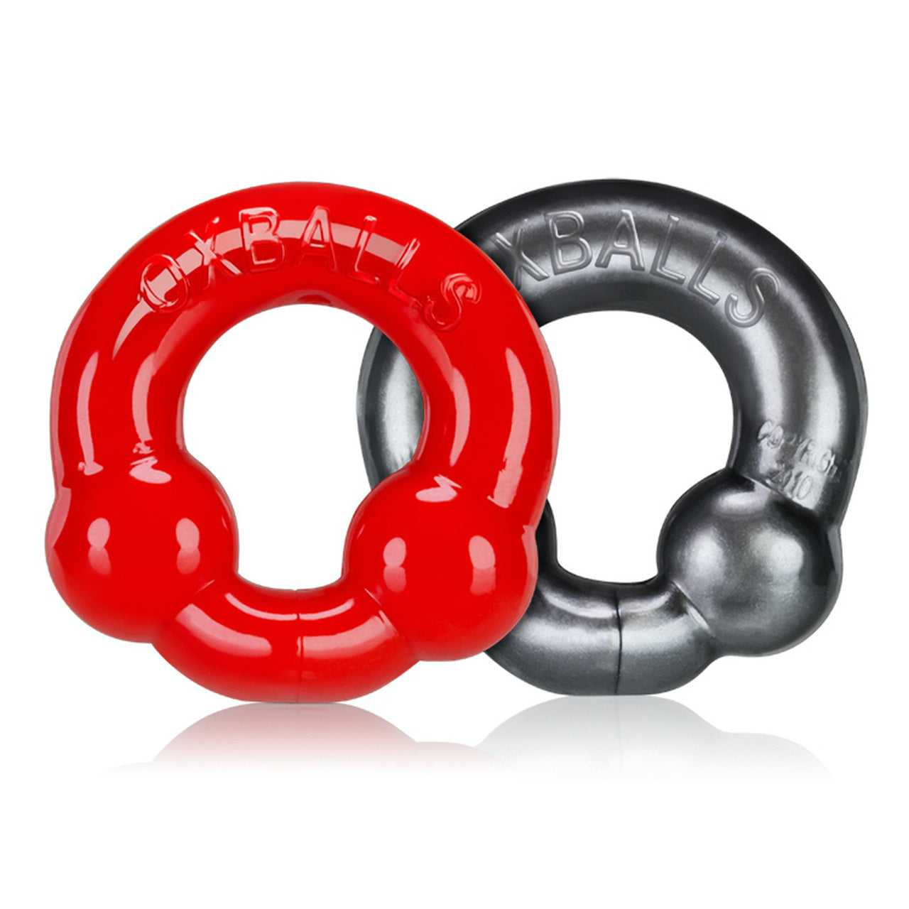 Ultraballs Cockring 2 pack (steel & red) - Oxballs Main Image