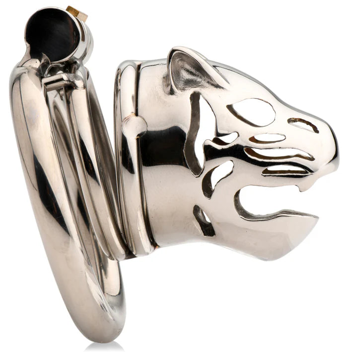 CAGED COUGAR LOCKING CHASTITY CAGE
