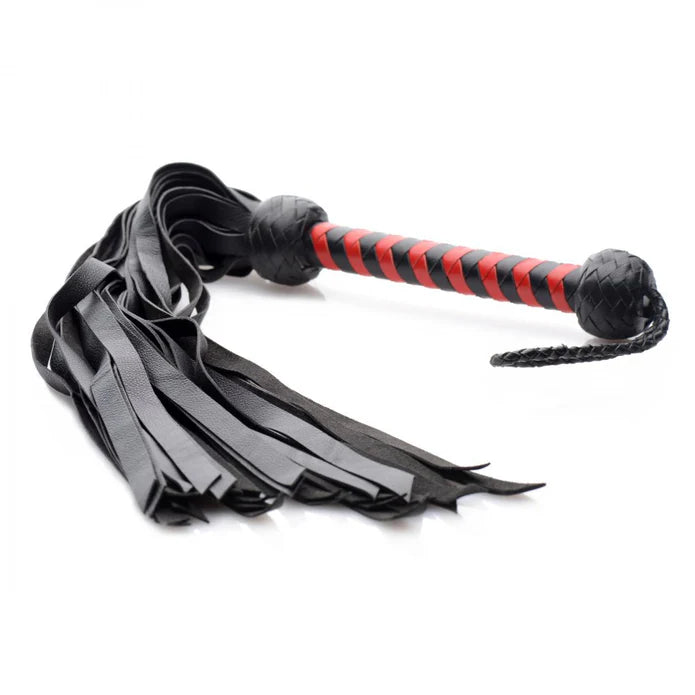 Leather Premium Deerskin Flogger Red/Black