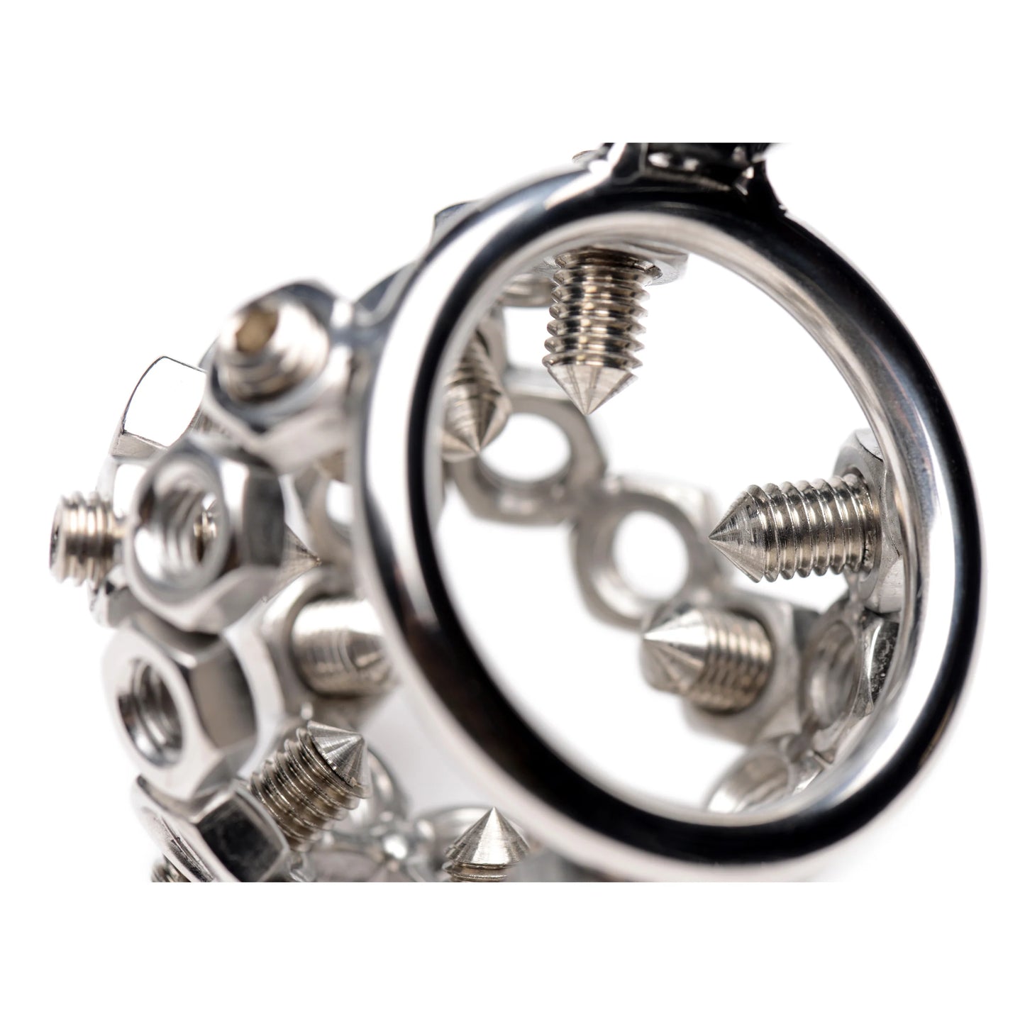 BOLTED CHASTITY CAGE WITH SPIKES