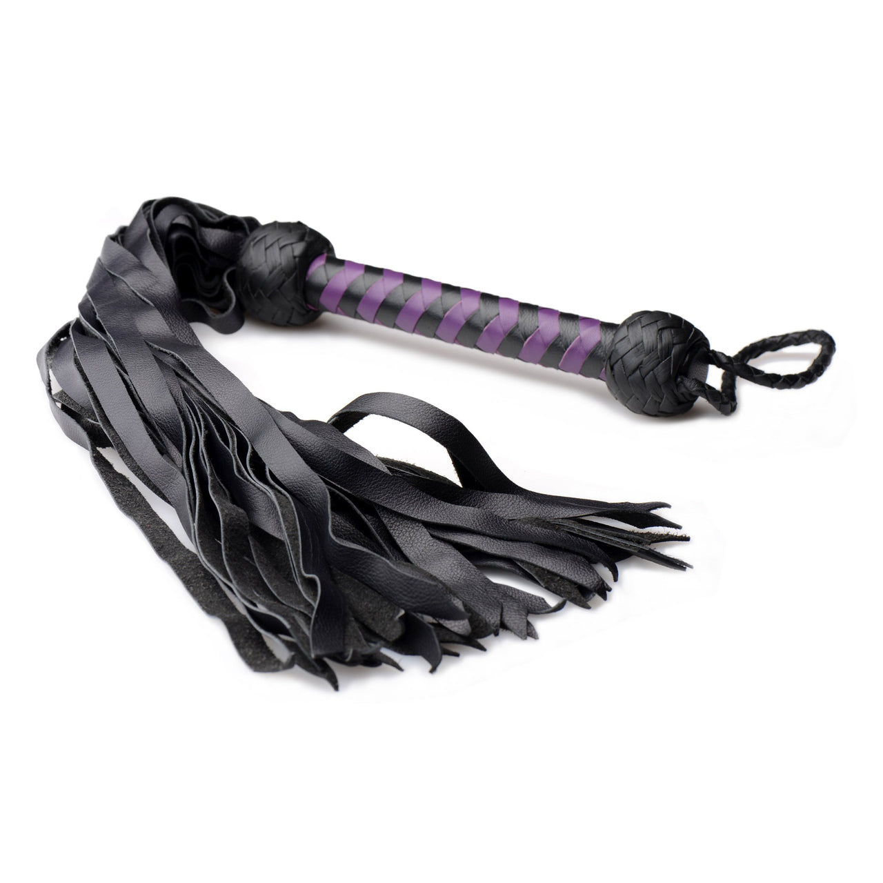 Leather Premium Deerskin Flogger Purple/Black Main Image