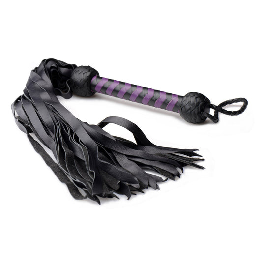 Leather Premium Deerskin Flogger Purple/Black Main Image