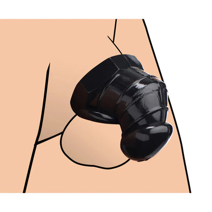 Detained Black Restrictive Rubber Chastity Cage