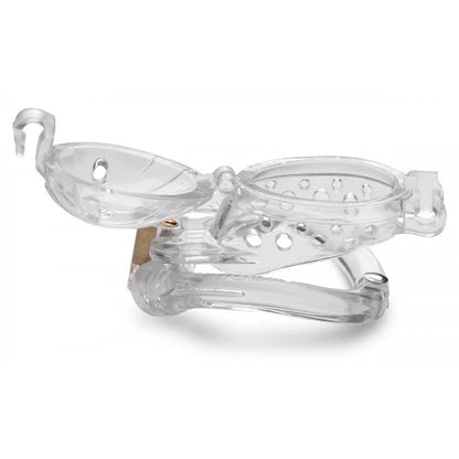 DOUBLE LOCKDOWN LOCKING CUSTOMIZABLE CHASTITY CAGE - CLEAR