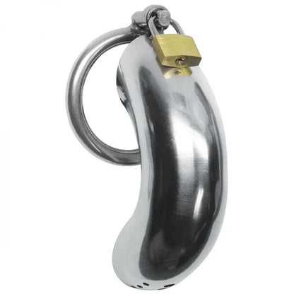 Locking Stainless Steel Chastity Cage W- 3 Rings