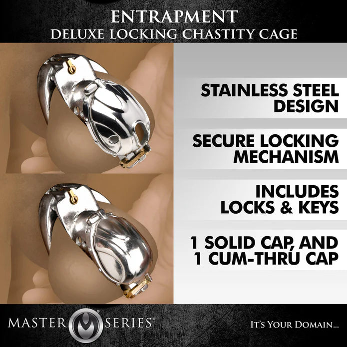 ENTRAPMENT DELUXE LOCKING CHASTITY CAGE