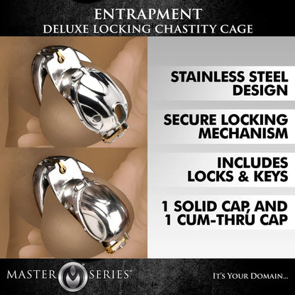 ENTRAPMENT DELUXE LOCKING CHASTITY CAGE