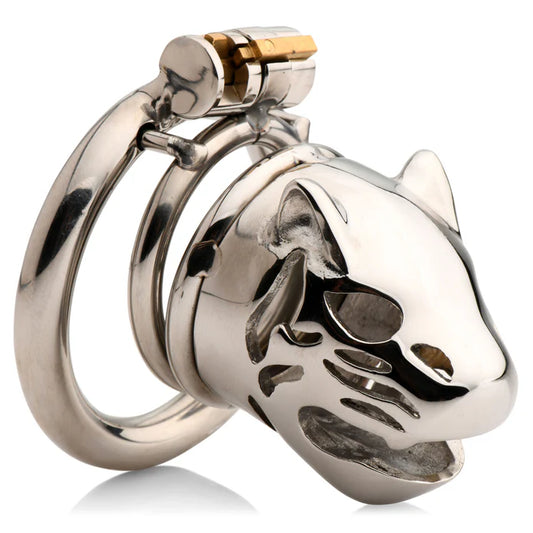 CAGED COUGAR LOCKING CHASTITY CAGE
