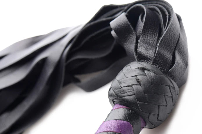 Leather Premium Deerskin Flogger Purple/Black